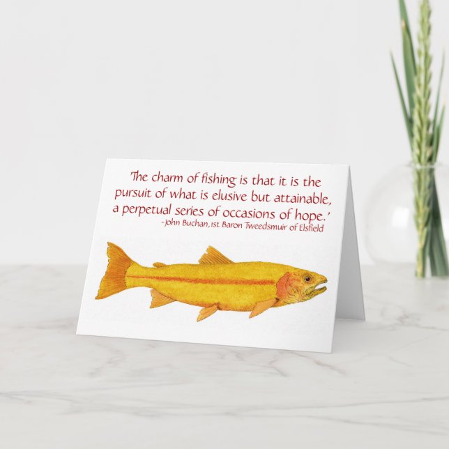 Golden Rainbow Trout Card mit Sprichwort Karte (Vorderseite)