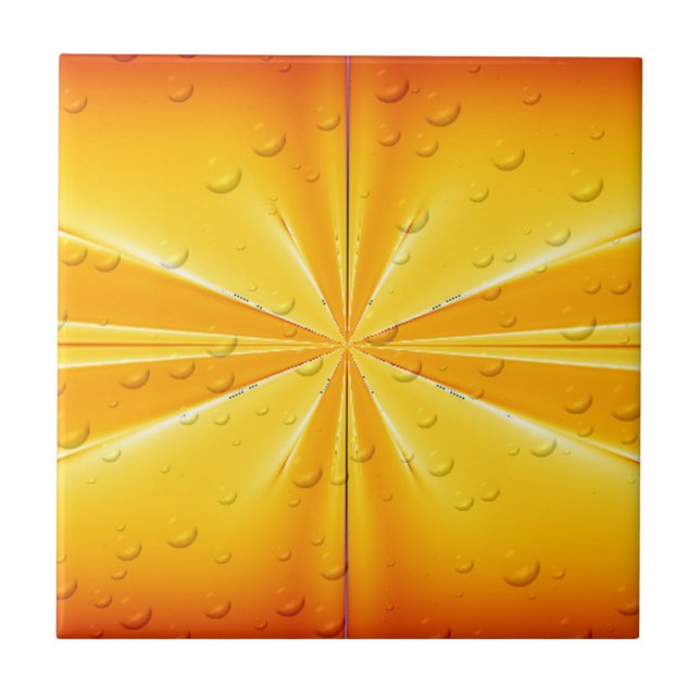 Golden Raindrops Keramik Tile Fliese (Vorderseite)