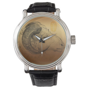 Golden Ram Chinese Year Astrologie Zodiac Watch Armbanduhr