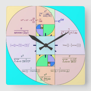 Golden Ratio Math Clock Quadratische Wanduhr
