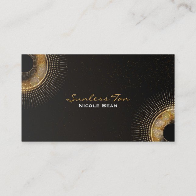 Golden Rays Chic Tanning Salon Business Card Visitenkarte (Vorderseite)