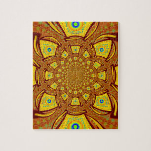 Golden Red African Asian Traditional Colors Puzzle