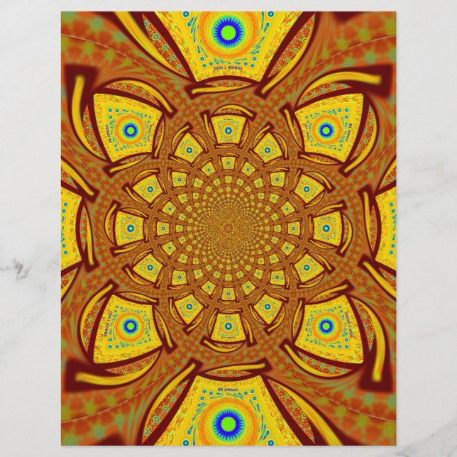 Golden Red African Mandala Traditionelle Farben Ku (Vorderseite)