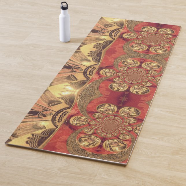 Golden Red African Print Art Design Yogamatte (Beispiel)