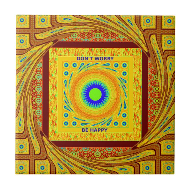 Golden Red African Traditional Color Fliese (Vorderseite)