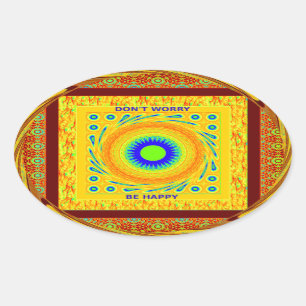 Golden Red African Traditional Color Vector Design Ovaler Aufkleber