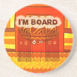 Golden Red African Traditional Colors Funny Am bor Sandstein Untersetzer