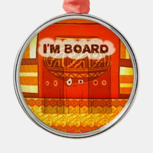 Golden Red African Traditional Colors Funny Am bor Silbernes Ornament