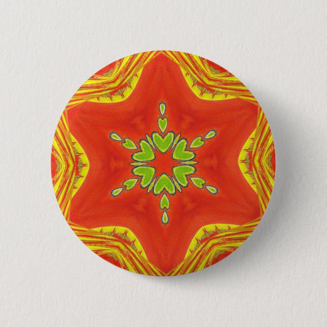Golden Red African Traditionelle Farben Button (Vorderseite)