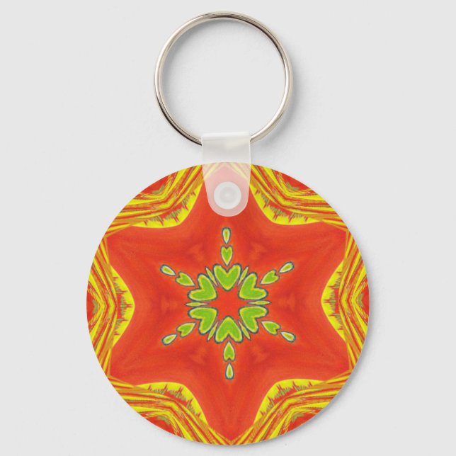 Golden Red African Traditionelle Farben Schlüsselanhänger (Vorderseite)