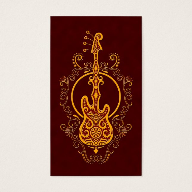 Golden Red Bass Guitar Design (Vorderseite)