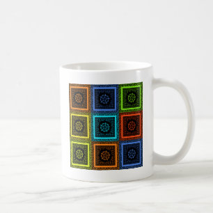 Golden Red Blue Green Maasai Traditionelle Farben Kaffeetasse