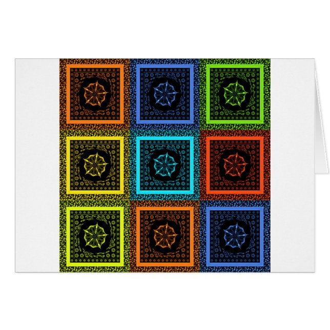 Golden Red Blue Green Masai Traditionelle Farben (Vorderseite (Horizontal))