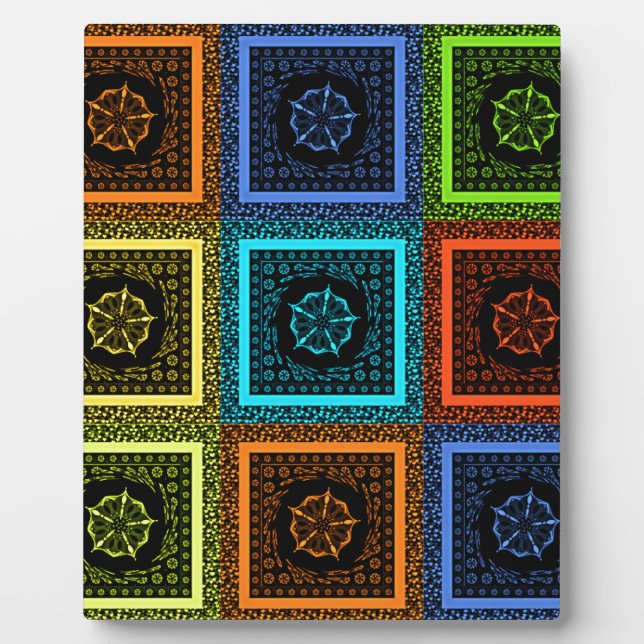 Golden Red Blue Green Masai Traditionelle Farben Fotoplatte (Vorderseite)