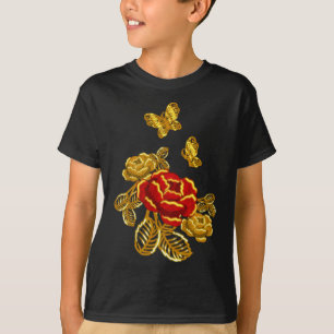 Golden Red Butterfly Blume Pflanze Florist Geschen T-Shirt