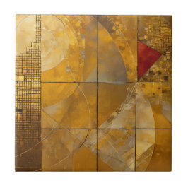 Golden, Red und Blue Geometric Heaven Fliese