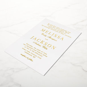 Golden Refined Classic Wedding Foil Einladung