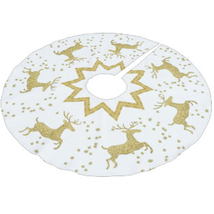 Golden Rentier Weihnachtsbaumrock Polyester Weihnachtsbaumdecke