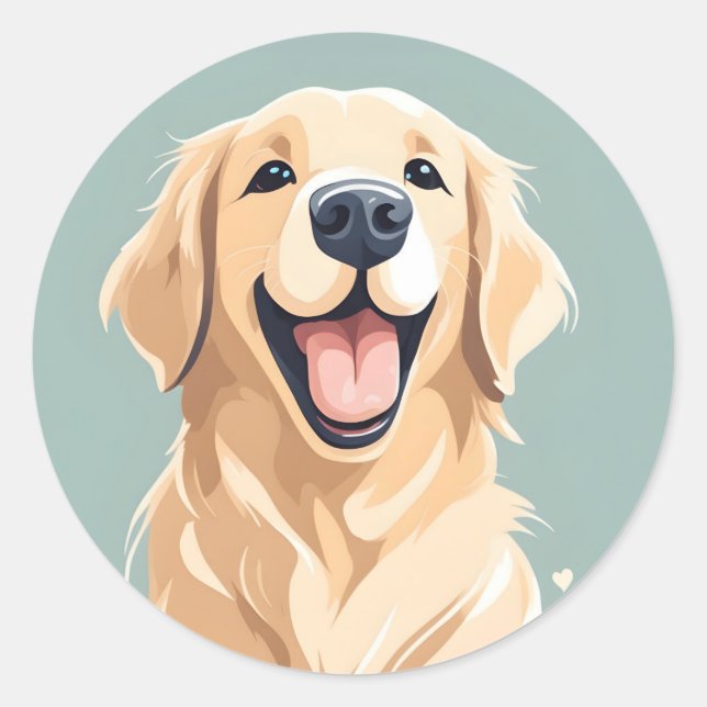 Golden Reteiever Sticker (Vorderseite)