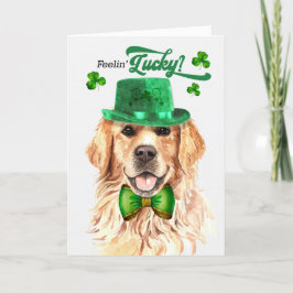 Golden Retreiver Dog Lucky St Patrick's Day Feiertagskarte