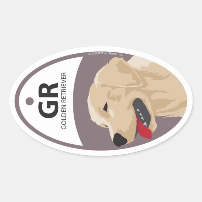 Golden Retriever 1 Ovaler Aufkleber (Vorderseite)