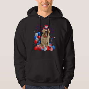 Golden Retriever 4. Juli Amerikanische Flaggenhünd Hoodie