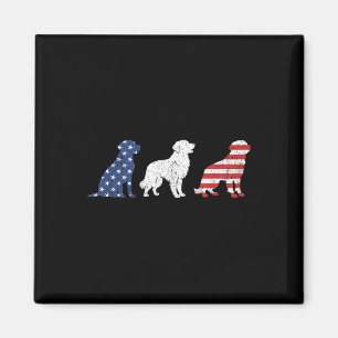 Golden Retriever 4. Juli Hund USA-Flagge Mann Frau Magnet