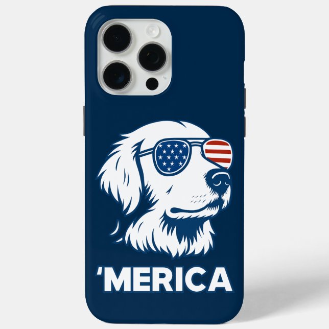 Golden Retriever 4. Juli Merica Case-Mate iPhone Hülle (Rückseite)