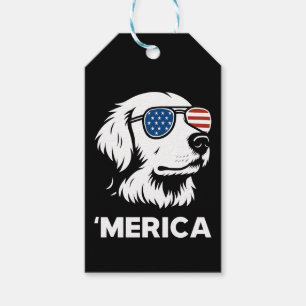 Golden Retriever 4. Juli Merica Geschenkanhänger