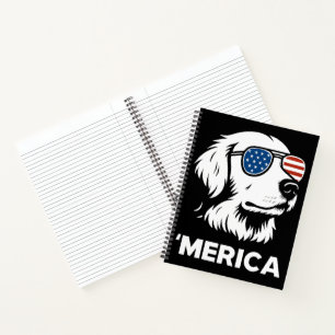 Golden Retriever 4. Juli Merica Notizbuch