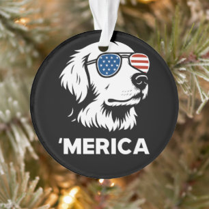 Golden Retriever 4. Juli Merica Ornament