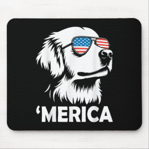 Golden Retriever 4. Juli Merica T - Shirt.png Mousepad