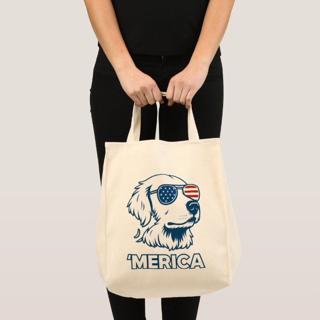 Golden Retriever 4. Juli Merica Tragetasche (Vorderseite (Produkt))