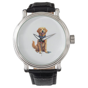 Golden Retriever 4. Juli Vintage Patriotisches T-S Armbanduhr