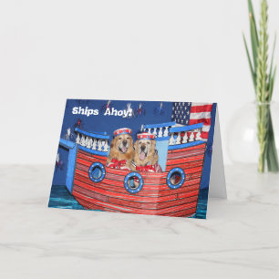 Golden Retriever 4th of July Ship Karte