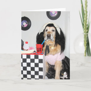 Golden Retriever 50er Mädchen Geburtstag Karte