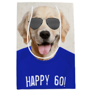 Golden Retriever 60. Geburtstag Mittlere Geschenkt Geschenktüte