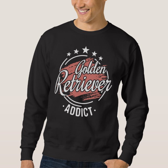 Golden Retriever Addict Cool Funny Nerdy Comic Gra Sweatshirt (Vorderseite)