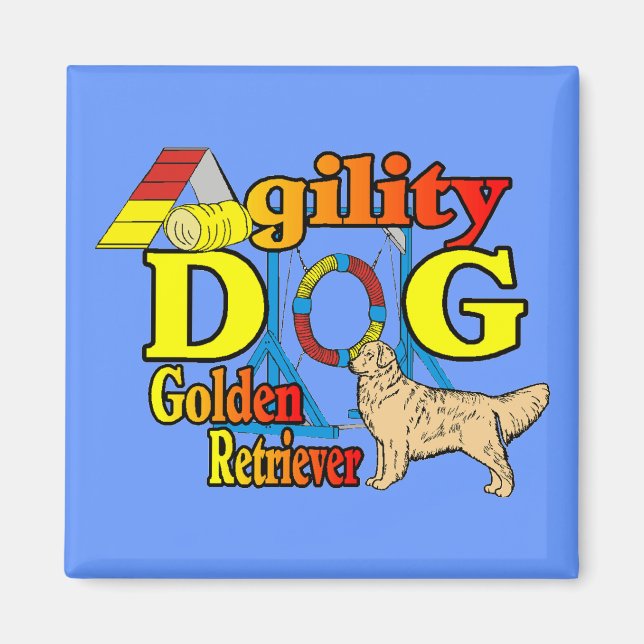 Golden Retriever Agility Geschenke Magnet (Vorne)