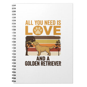 Golden Retriever Alles was du brauchst ist Liebe V Notizblock