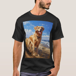 Golden Retriever am Strand T-Shirt