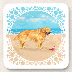 Golden Retriever am Strand Untersetzer