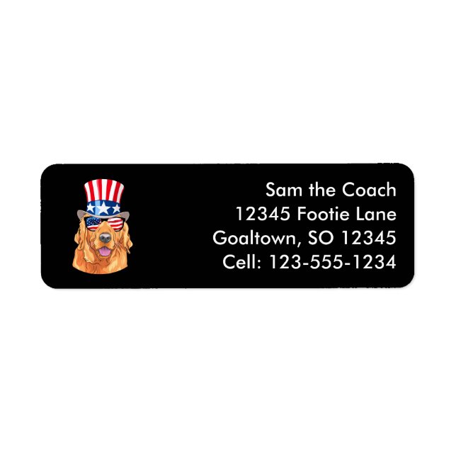 Golden Retriever America 4. Juli USA Flag (Vorne)