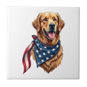 Golden Retriever Americana Vintage graviertes T-Sh Fliese