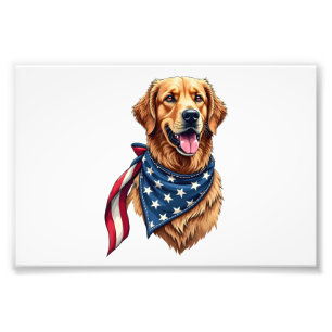 Golden Retriever Americana Vintage graviertes T-Sh Fotodruck