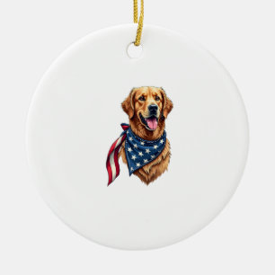 Golden Retriever Americana Vintage graviertes T-Sh Keramik Ornament
