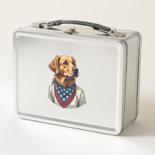 Golden Retriever Americana Vintage graviertes T-Sh Metall Brotdose