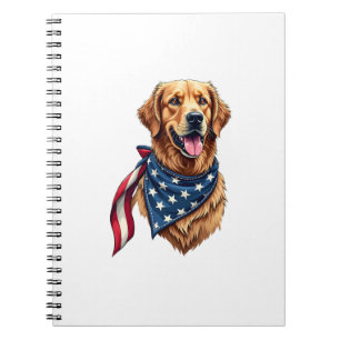 Golden Retriever Americana Vintage graviertes T-Sh Notizblock