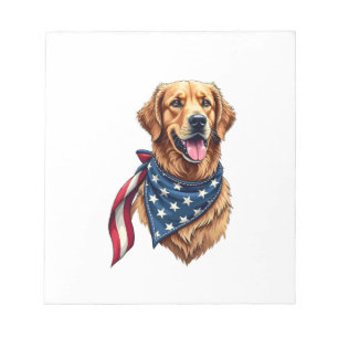 Golden Retriever Americana Vintage graviertes T-Sh Notizblock