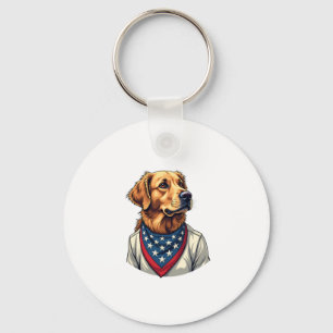 Golden Retriever Americana Vintage graviertes T-Sh Schlüsselanhänger